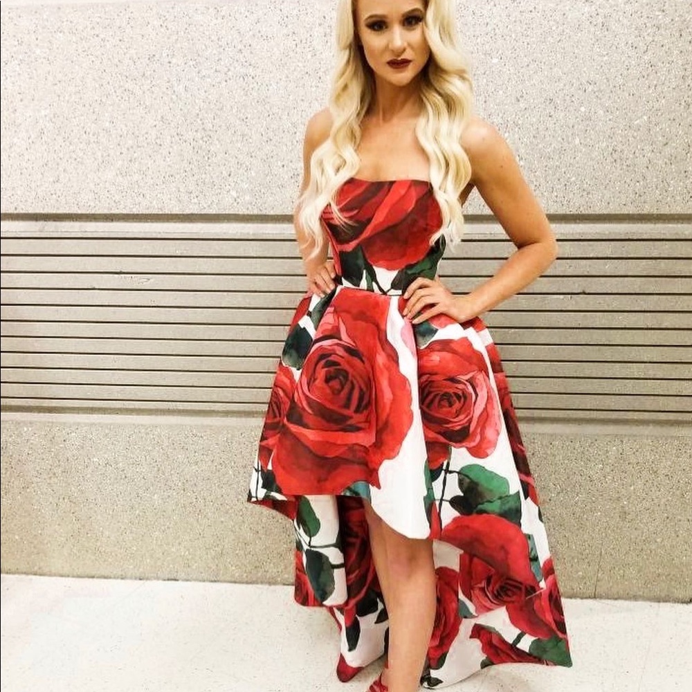 Sherri Hill Rose High-Low Prom Dress